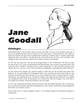 Jane Goodall, Ethologist Printable (4th - 8th Grade) - TeacherVision