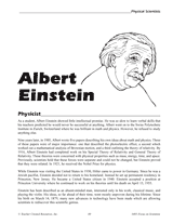 Albert Einstein, Physicist