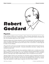 Robert Goddard, Physicist