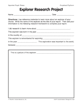 Explorers Chart Answers