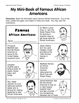My Mini-Book of Famous African-Americans - TeacherVision
