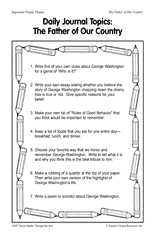 Daily Journal Topics: The Father of Our Country