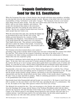 Iroquois Confederacy: Seed for the U.S. Constitution