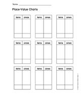 Place-Value Charts: Tens and Ones - TeacherVision
