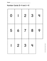 Number Cards (0-9 and 1-4)