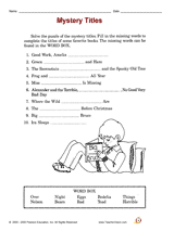 Mystery Titles Printable (3rd Grade) - TeacherVision