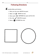 Following Directions: Spatial Relationships