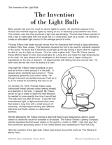 Learn About the Invention of the Light Bulb