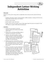 Independent Letter-Writing Activities