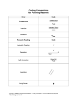 Coding Conventions for Running Records