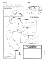 Map Of Western United States Printable 1st 8th Grade