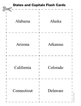 United States and Capitals Flash Cards