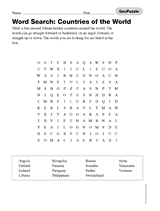 Word Search: Countries of the World