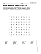 Word Search: World Capitals