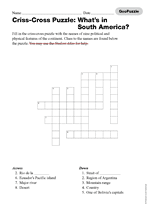 Criss-Cross Puzzle: What's in South America?
