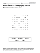Word Search: Geography Terms