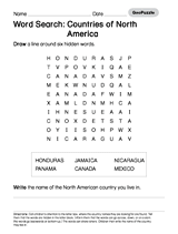 Word Search: Countries of North America