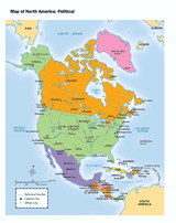 Printable Map Of North America