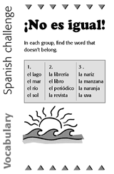 Spanish Vocabulary Challenge: One Doesn't Belong