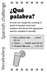 Spanish Vocabulary Challenge: Accents 2