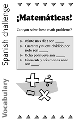 Spanish Vocabulary Challenge: Math Problems