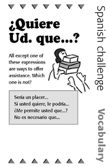 Spanish Vocabulary Challenge: Offering Assistance