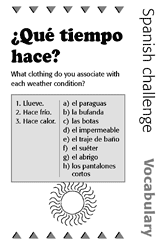 Spanish Vocabulary Challenge: Clothing 2