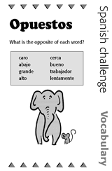 Spanish Vocabulary Challenge: Opposites I