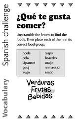 Spanish Vocabulary Challenge: Food Scramble