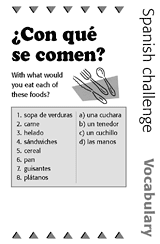 Spanish Vocabulary Challenge: Utensils