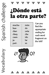 Spanish Vocabulary Challenge: Word Fragments