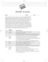 Hostile Actions Vocabulary Lesson