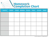 Printable Homework Completion Chart