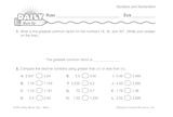 Math Warm-Up 18 for Gr. 5 & 6: Numbers and Numeration