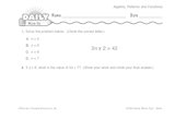 Math Warm-Up 254 for Gr. 5 & 6: Algebra, Patterns & Functions