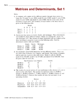 Matrices and Determinants, Set 1