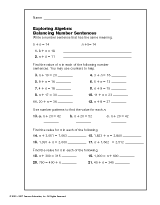Exploring Algebra: Balancing Number Sentences