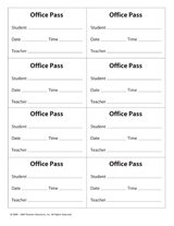 Office Pass (8 per sheet)