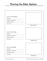 Solar System Chart Worksheet