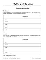 Math with Candies: Student Planning Page