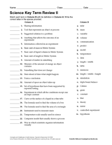 Science Key-Term Review II