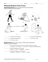 Physical Science Test: Force