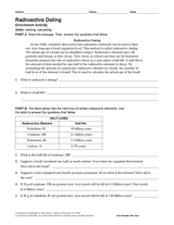 Activity: Radioactive Dating