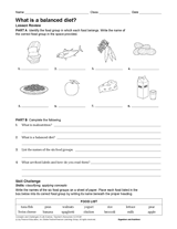 What Is a Balanced Diet? Health & Nutrition Printable (6th ...