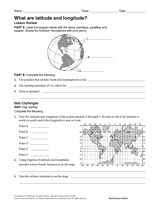What Are Latitude And Longitude Geography Printable 6th 12th Grade Teachervision