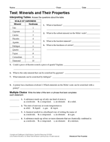 Science Test: Minerals and Their Properties