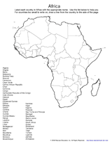 Africa Mapping Activity - Printable Worksheet (5th-12th Grade