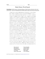 Black History Word Search