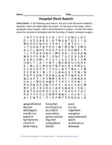 Hospital Word Search II