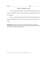 short essay about public transportation